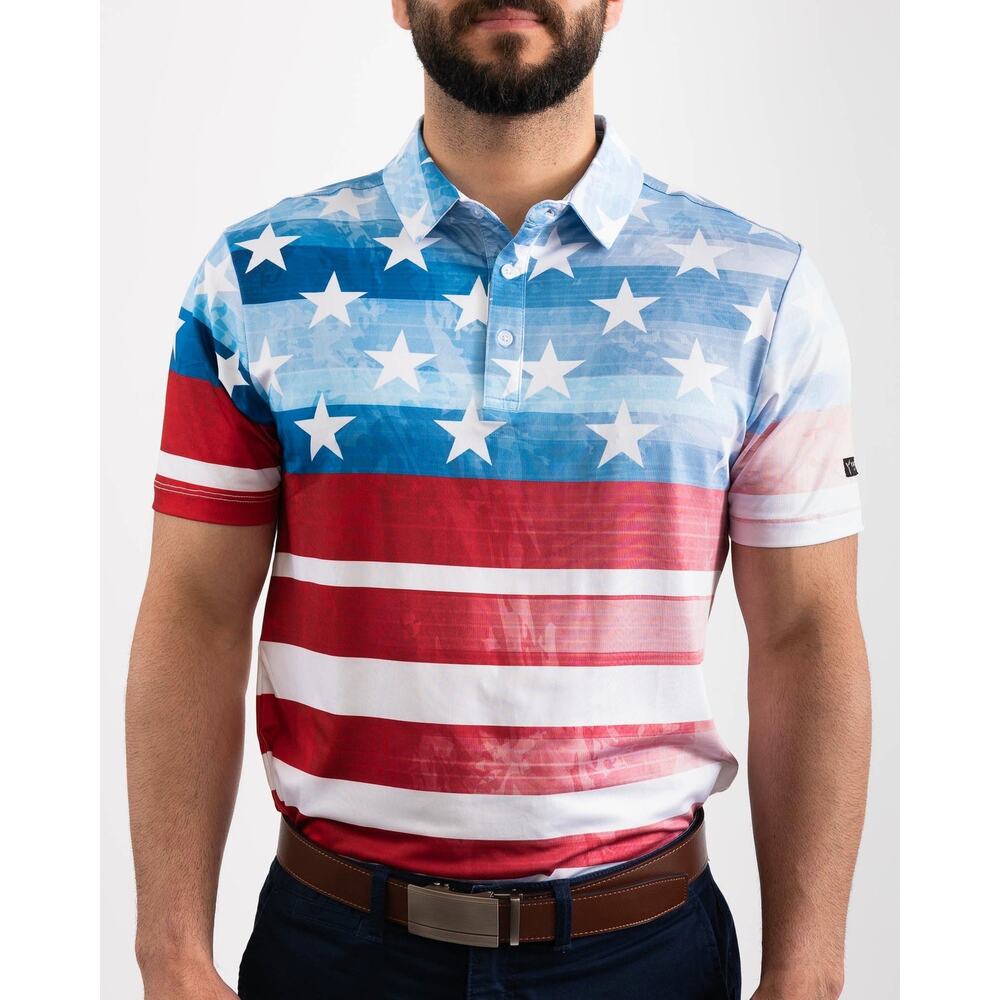 Yatta- American USA Flag “ the patriot” Golf Polo-XL